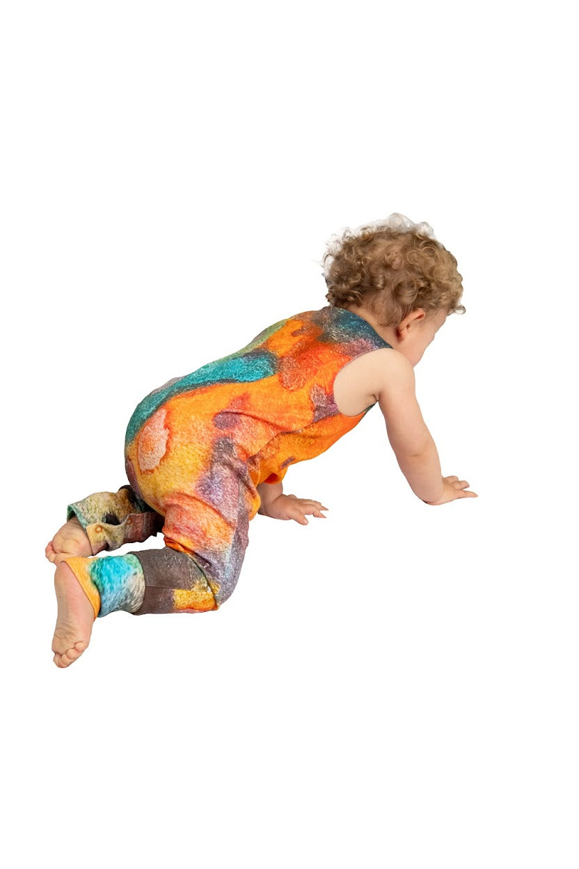 Homemade Watercolor Romper Artistic Baby Outfit | Grippies