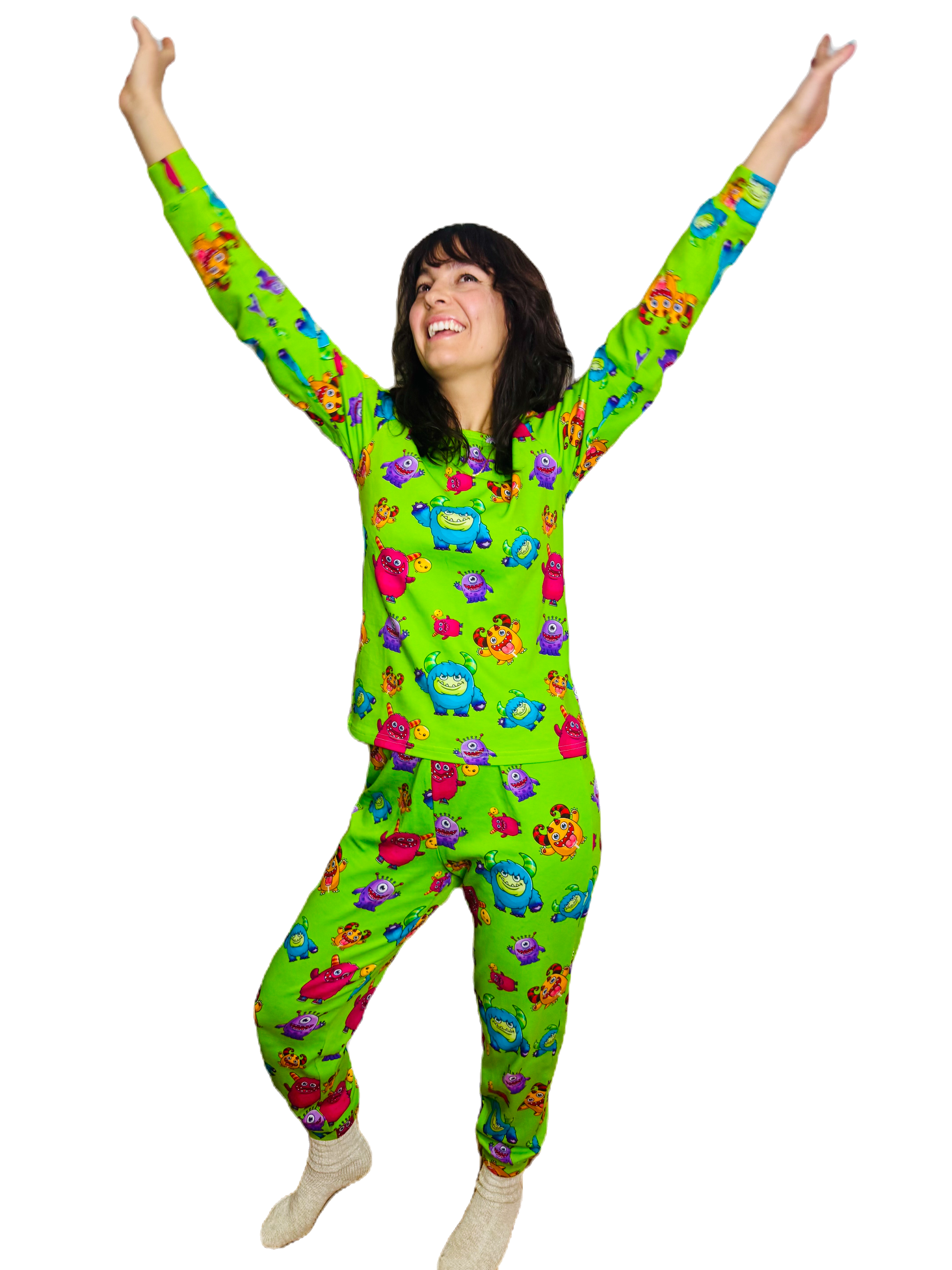 Grippy Gang Adult Pajama Set Organic Cotton Loungewear | Grippies