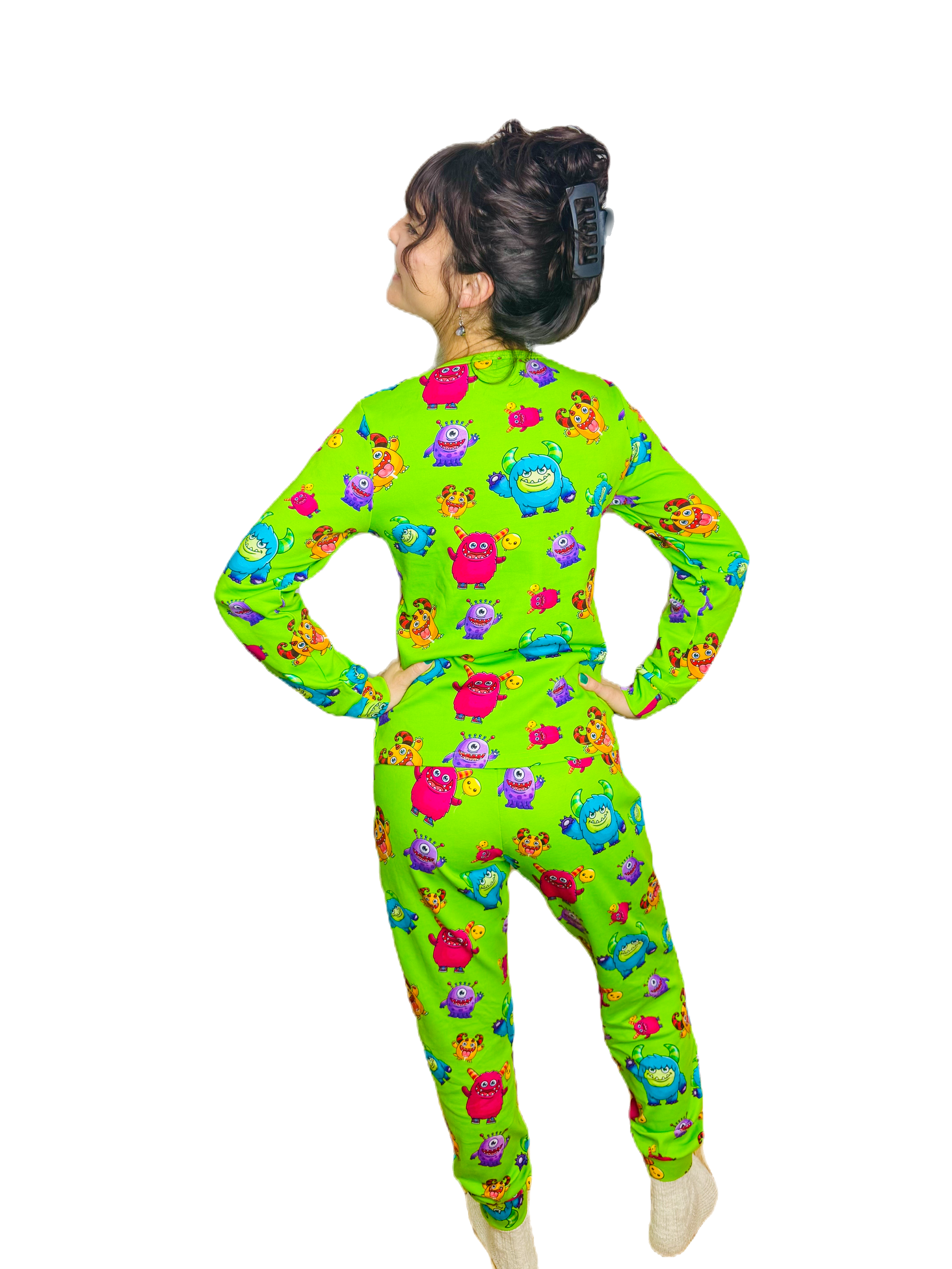 Grippy Gang Adult Pajama Set Organic Cotton Loungewear | Grippies