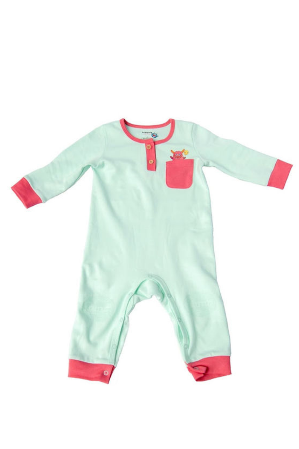 Happy Monster Romper Baby Mint Anti-Slip Babywear | Grippies