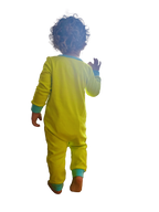 Happy Monster Romper Lime Green Baby Crawling Suit | Grippies
