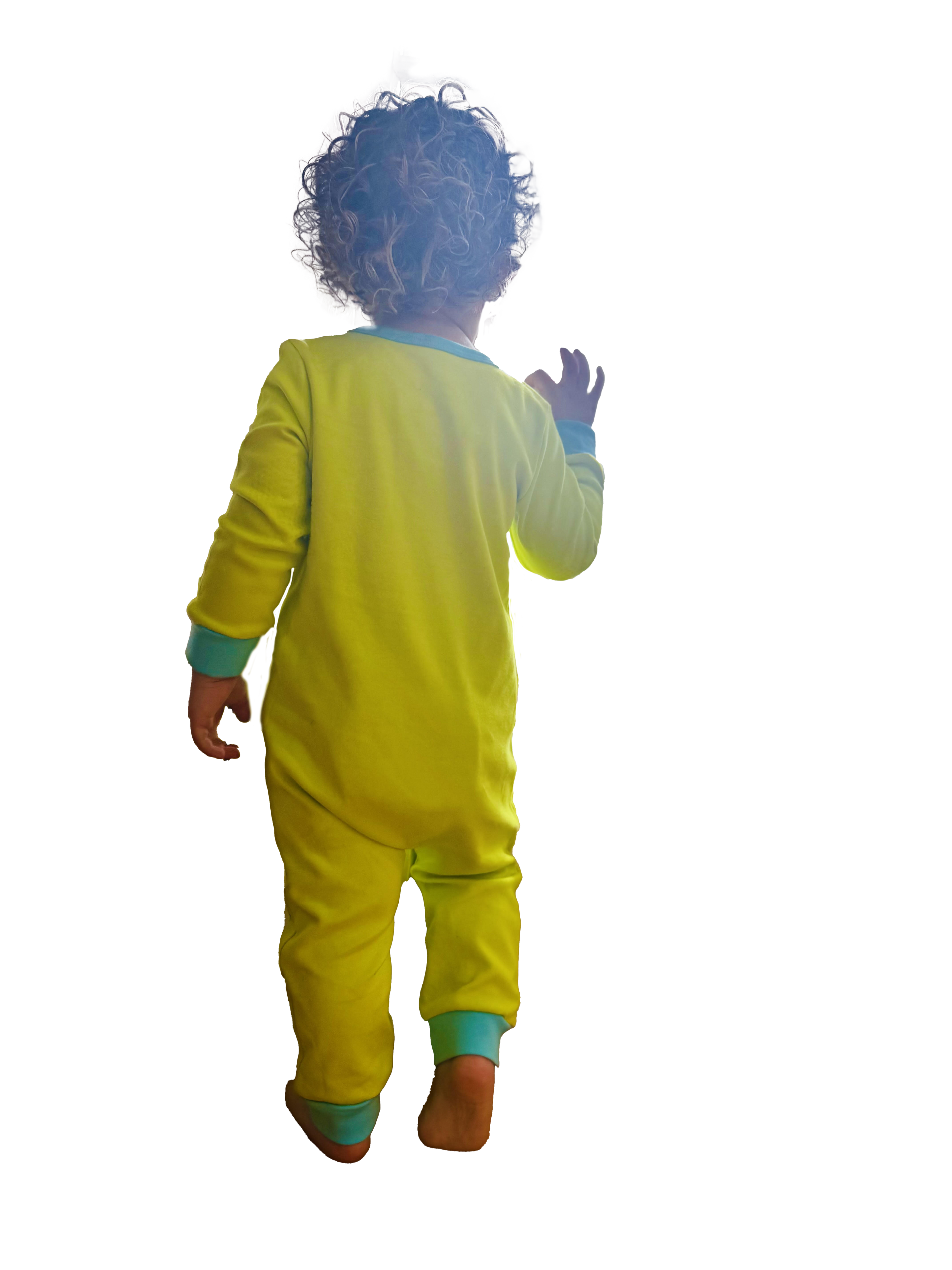 Happy Monster Romper Lime Green Baby Crawling Suit | Grippies