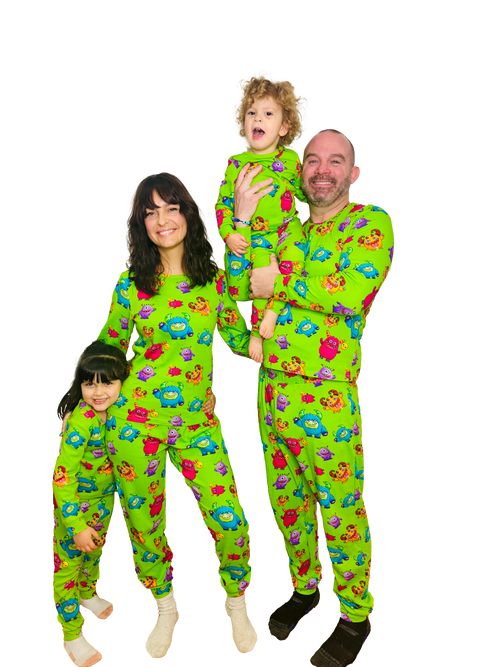 Grippy Gang Adult Pajama Set Organic Cotton Loungewear | Grippies